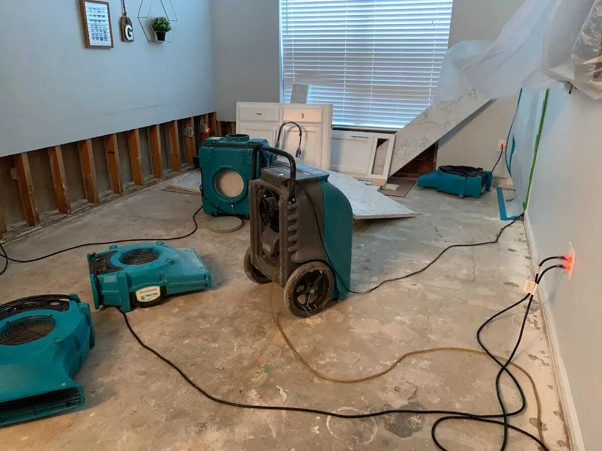 Dehumidifier in flood-cut room for Water Extraction & Removal in Gun Plain